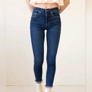 Free People High-Waisted Dark Blue Jeans